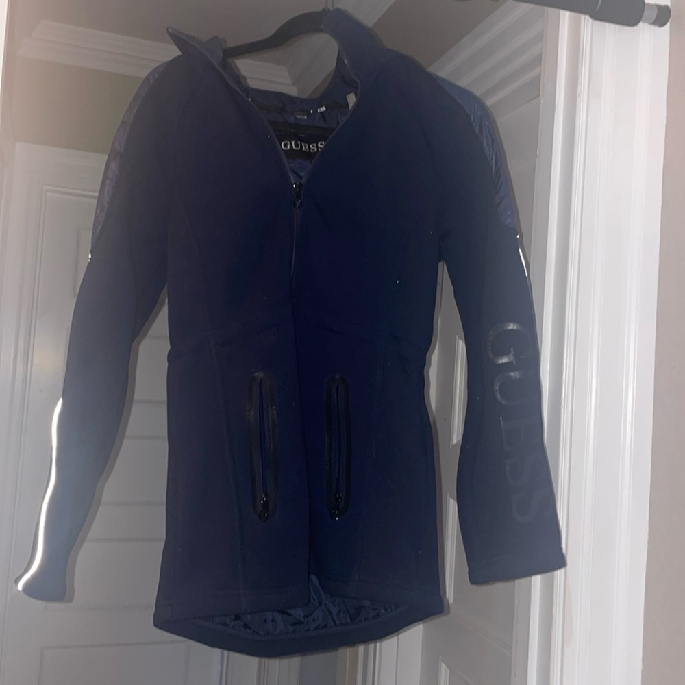 Navy Blue Guess Jacket - cinched waist